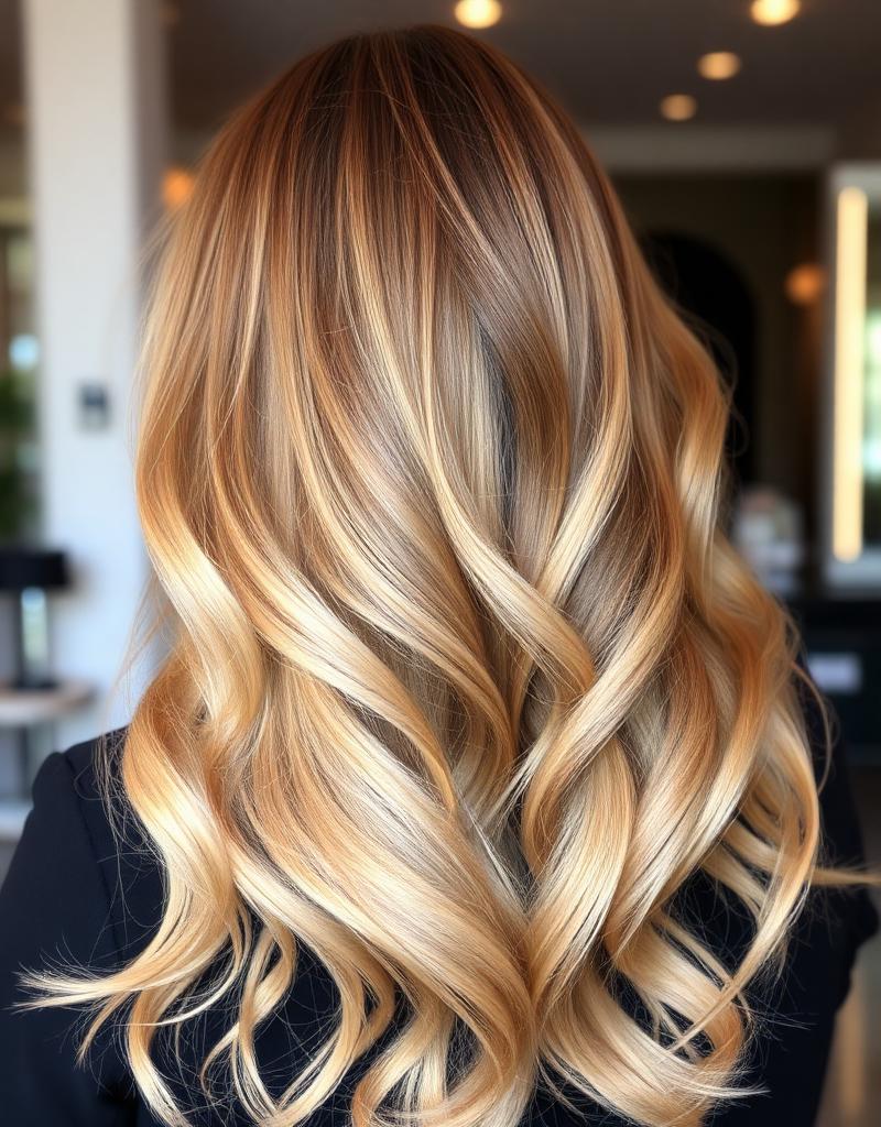 Honey blonde balayage highlights