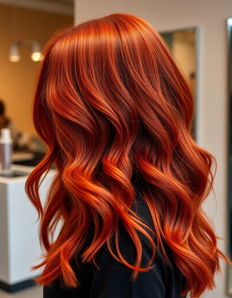 Vibrant copper red hair