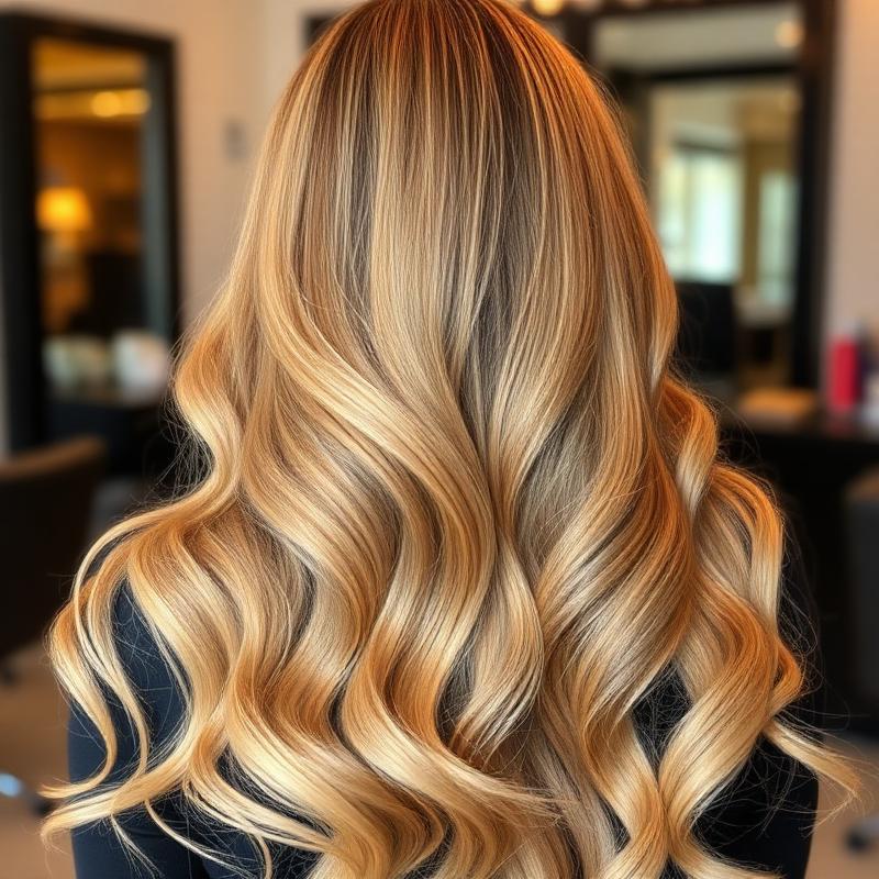 Long blonde hair extensions