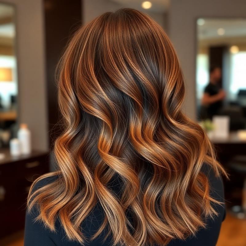 Caramel balayage brunette